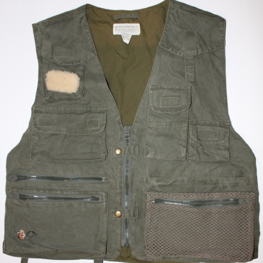 80s banana republic Safari Travel cargo vest